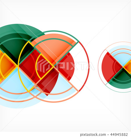 Creative circles geometric abstract background with 3d effect 44945882