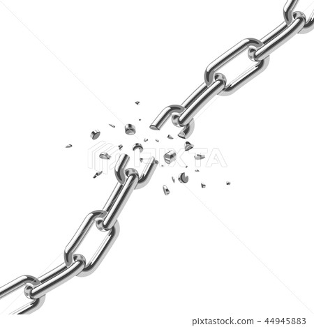 Broken steel chain links freedom vector concept 44945883