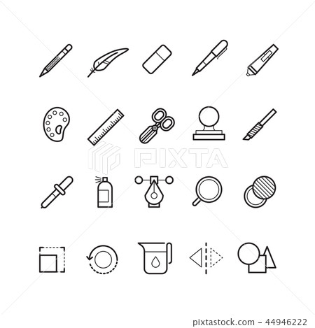Drawing, design tools vector line text editor... - Stock Illustration ...