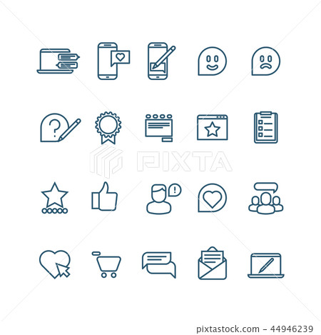 Testimonials, client relationship, feedback, inquiry thin line vector icons 44946239