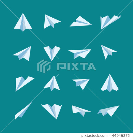 Paper planes flat vector icons set 44946275