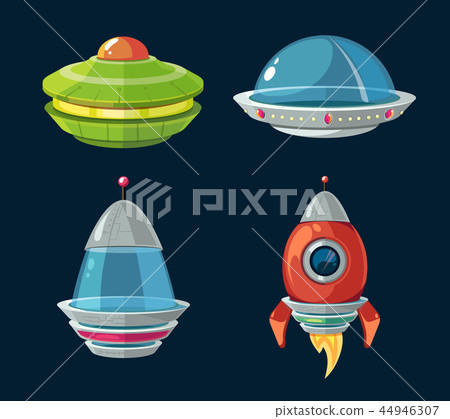 Spaceship and spacecrafts cartoon set for space computer or smartphone game Spaceship and spacecrafts cartoon set for space computer or smartphone game 44946307
