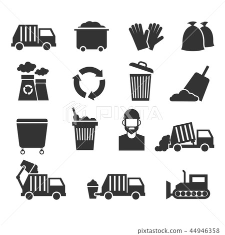 Trash recycle garbage waste vector icons Trash recycle garbage waste vector icons 44946358