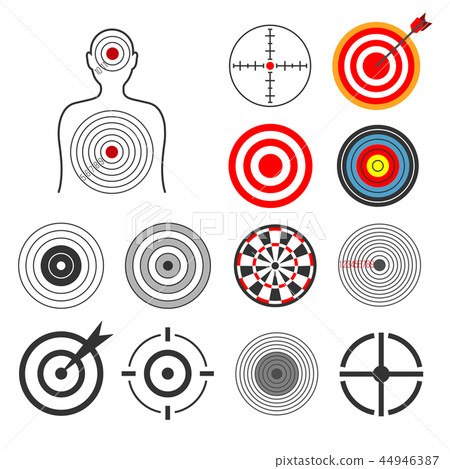 People, animals, dart, silhouette shooting target vector set People, animals, dart, silhouette shooting target vector set 44946387