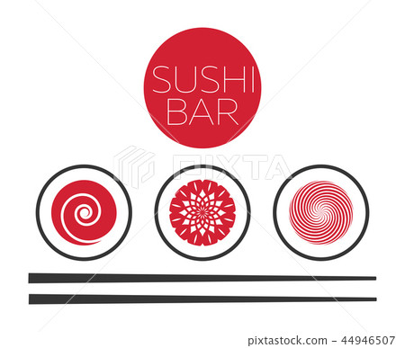 Abstract sushi bar food logo vector template 44946507