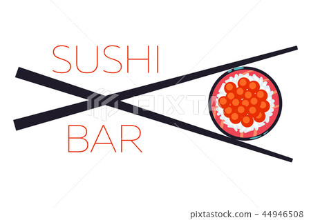 Sushi bar food logo vector template 44946508