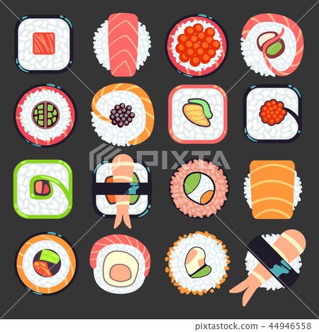 Japanese food sushi vector illustration 44946558