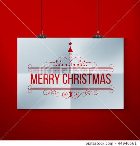 Frame On Wall With Christmas Label 44946561