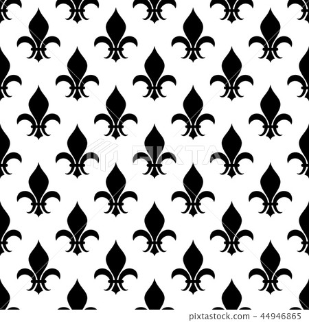 Vector fleur de lis seamless pattern in black and white Vector fleur de lis seamless pattern in black and white 44946865