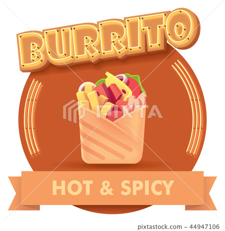 Vector burrito illustration or label for menu 44947106