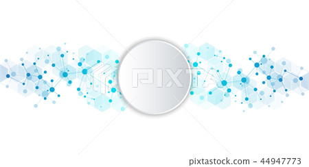 Molecular structure background and communication. Abstract background with molecule DNA and neural 44947773