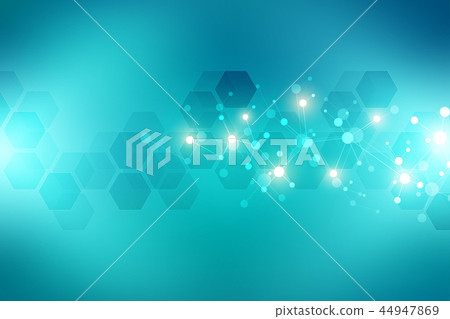 Molecular structure background and communication. Abstract background with molecule DNA and neural Molecular structure background and communication. Abstract background with molecule DNA and neural 44947869