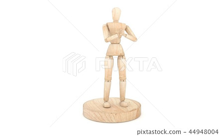 Wooden dummy sick isolated on white background 44948004