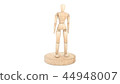 Stand Wooden Dummy. 3D rendering 44948007
