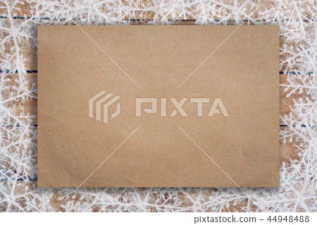 Wooden brown christmas background with snowflakes 44948488