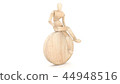 Two wooden dolls show apologies. 3D rendering 44948516