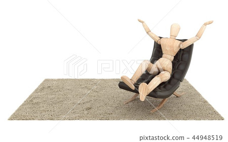 Wooden Dummy Siting on the couch and put your hand Wooden Dummy Siting on the couch and put your hand 44948519