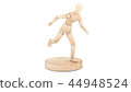Run Wooden Dummy. 3D rendering 44948524