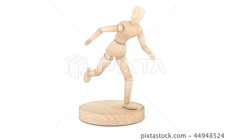 Run Wooden Dummy. 3D rendering Run Wooden Dummy. 3D rendering 44948524