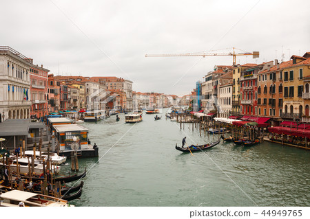 Grand canal in Venice in cloudy weather. Italy 44949765