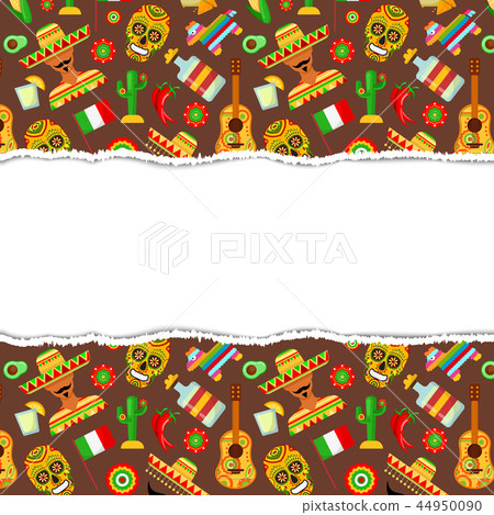 Pattern with traditional Mexican attributes 44950090