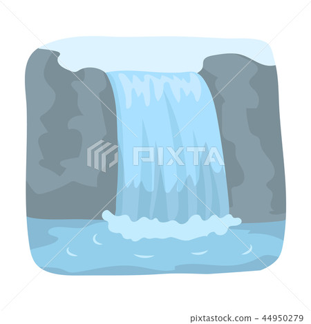 Canadian waterfall. Canada single icon in cartoon style vector symbol stock illustration web. Canadian waterfall. Canada single icon in cartoon style vector symbol stock illustration web. 44950279