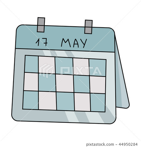 Calendar icon in cartoon style isolated on white background. Conference and negetiations symbol Calendar icon in cartoon style isolated on white background. Conference and negetiations symbol 44950284