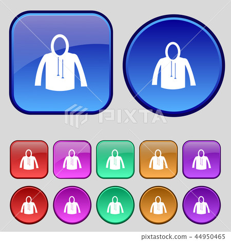 casual jacket icon sign. A set of twelve vintage b 44950465