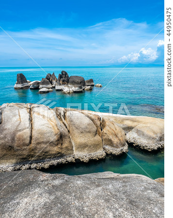 Rocky beach, seascape view, Samui island, Thailand Rocky beach, seascape view, Samui island, Thailand 44950475