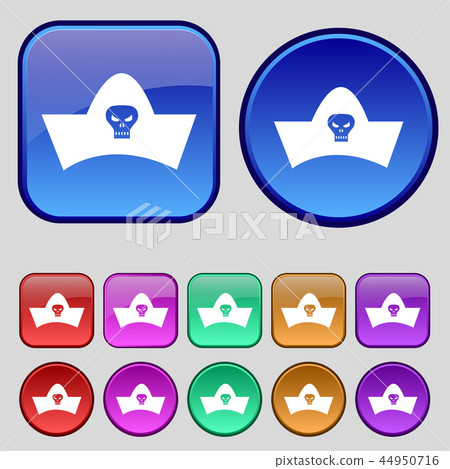 black pirate hat with skull and crossbones icon si - Stock Illustration ...