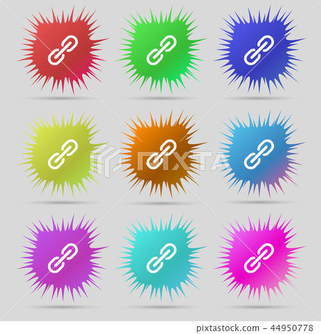 Chain Icon sign. A set of nine original needle but 44950778