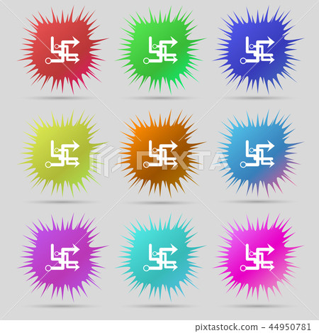 Transfer icon sign. A set of nine original needle 44950781