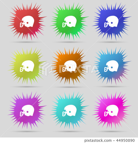 american football helmet icon sign. A set of nine 44950890