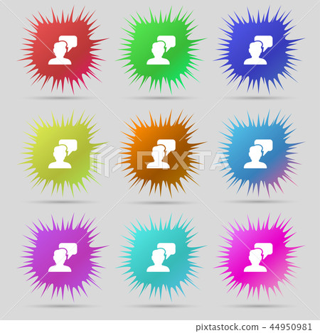 People talking icon sign. A set of nine original n 44950981