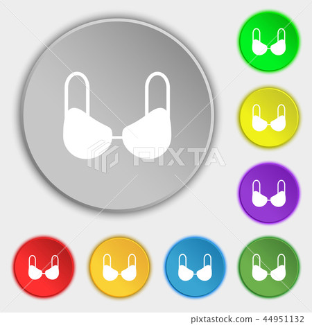 brassiere top icon sign. Symbol on eight flat butt brassiere top icon sign. Symbol on eight flat butt 44951132