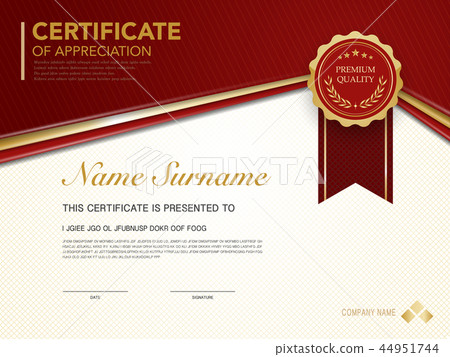 diploma certificate template red and gold color. diploma certificate template red and gold color. 44951744