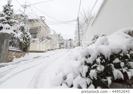 Beautiful winter day is in the city. Beautiful winter day is in the city. 44952645