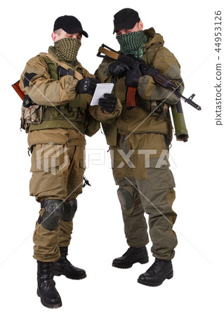 guerillas with AK 47 isolated on white background 44953126