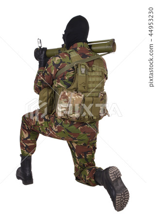 Ukrainian volunteer with RPG grenade launcher 44953230