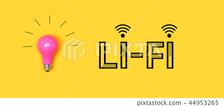 Li-Fi wireless communication concept with a light bulb 44953265