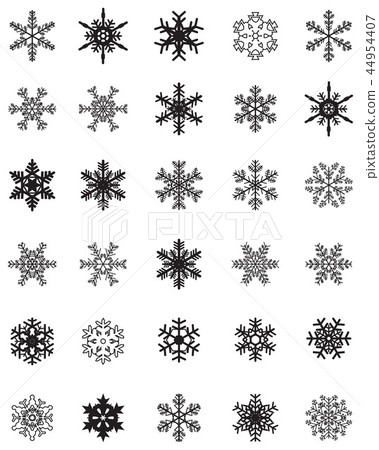 Set of different black snowflakes Set of different black snowflakes 44954407