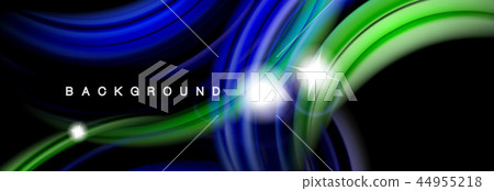 Background abstract design, flowing mixing liquid color waves on black Background abstract design, flowing mixing liquid color waves on black 44955218