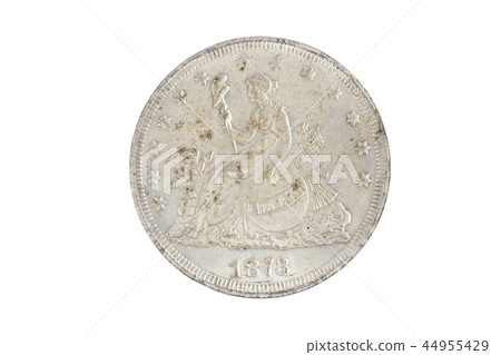 old vintage silver dollar isolated on background old vintage silver dollar isolated on background 44955429