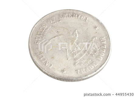 old vintage silver dollar isolated on background 44955430