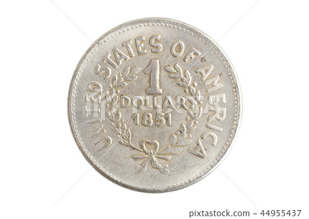 old vintage silver dollar isolated on background 44955437