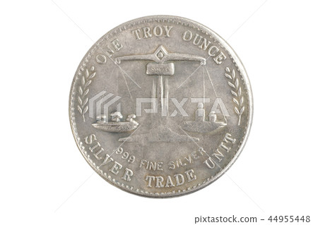 old vintage silver dollar isolated on background 44955448