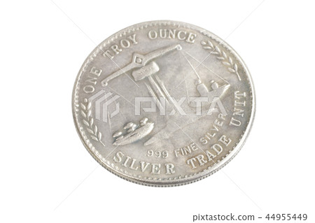 old vintage silver dollar isolated on background 44955449