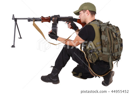 Private military contractor with RPD machine gun Private military contractor with RPD machine gun 44955452
