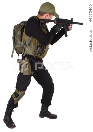 Private military contractor with submachine gun Private military contractor with submachine gun 44955460