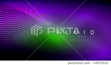 Digital flowing wave particles abstract background Digital flowing wave particles abstract background 44955832